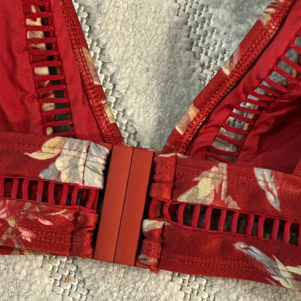 NWT Zimmermann Red Floral Swimsuit Bikini Top and Bottom Set - Size 2; US 6-8 - Picture 6 of 12